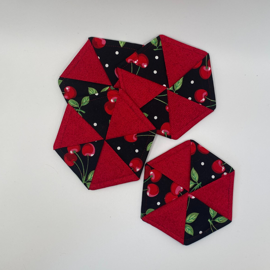 Cherries Hexagon Coaster