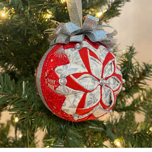 Red and Silver Starburst Ornament