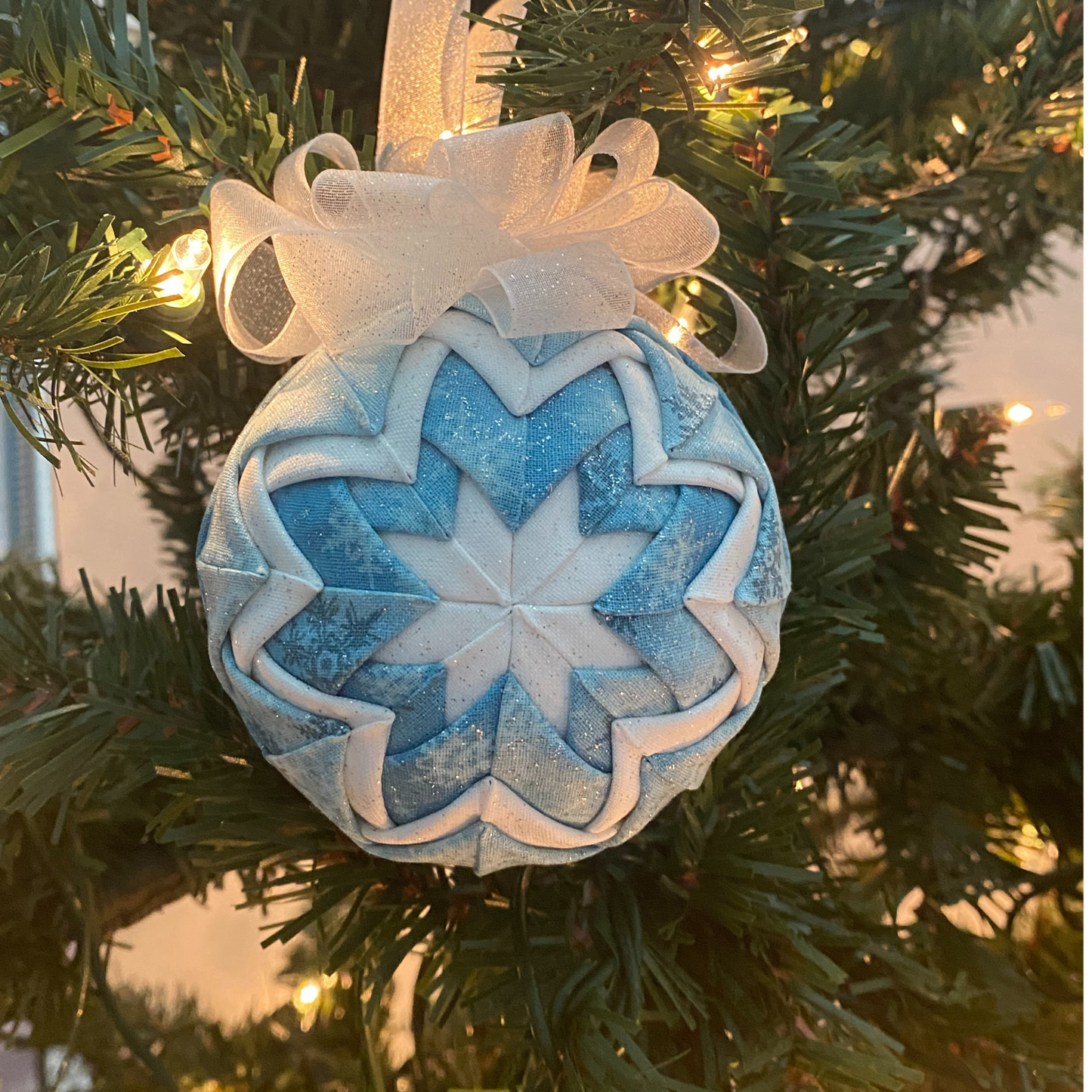 Blue Snowflake Basic Star Ornament