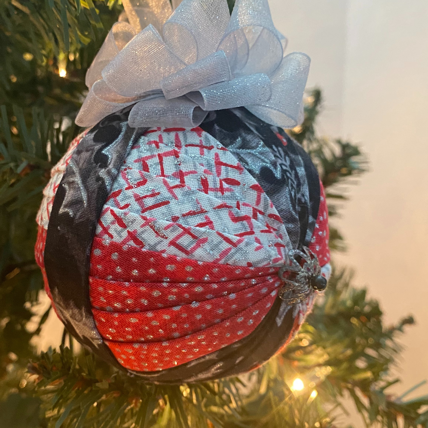 Red, Black and Silver Trinity Knot Ornament