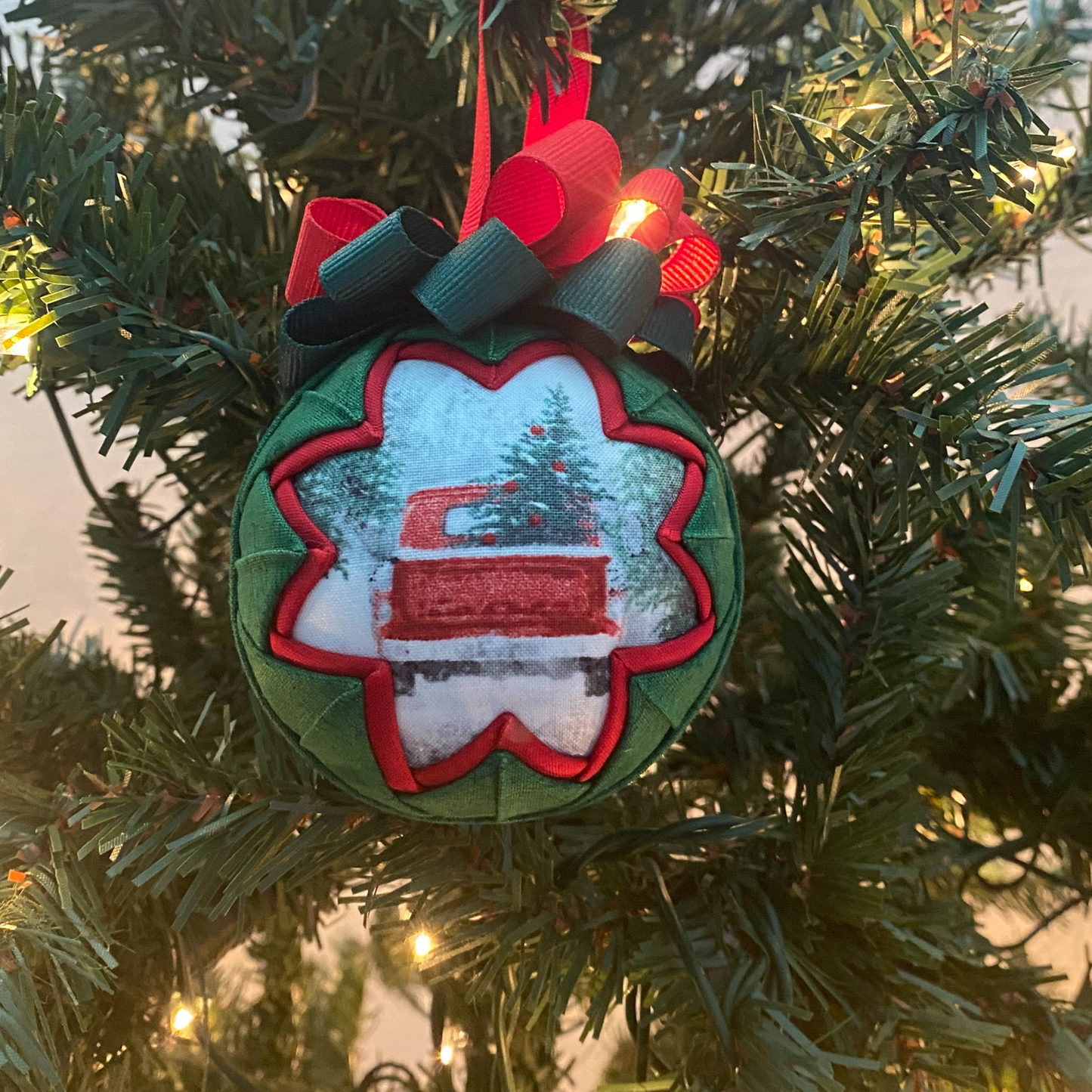 Red Truck Snow Globe Ornament